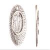 Pendant, Antique-Silver Plated Hammer Tone Oval Frame Cabochon Setting 22X14mm Fits 8X10mm Cabochon Sold per 6Pcs/Pack (3Pack Bundle), Save $2 view 1