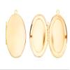 www.Beadingsupplys.com Locket Pendant,18k Gold-Finished Copper, Glossy Oval,38x28mm, Sold Per Pack of 6pcs view 1