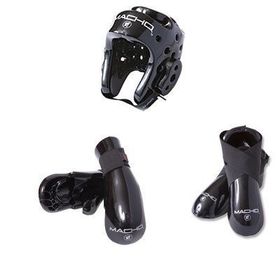 Macho Dyna 5 Piece Sparring Gear Set Black Child Large