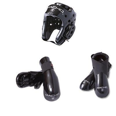 Macho Dyna 5 Piece Sparring Gear Set Black Child Large