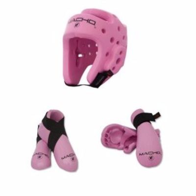 Macho Dyna 5 piece sparring gear set pink child large