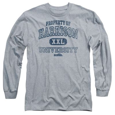 2Bhip Old School Fraternity Comedy Property Harrison University Adult L-Sleeve T-Shirt Gray