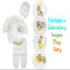 Abelito Newborn Baby Boy's Girl's Unisex Warm Winter 3 Pieces Crochet Set (White) view 2