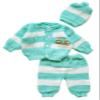 Abelito Newborn Baby Boy's Girl's Unisex Warm Winter 3 Pieces Crochet Set (Green) view 1
