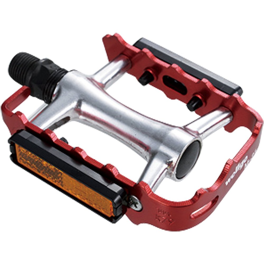 WELLGO ATB/MTB M-21 Aluminum Pedal, Thin, Anodized Red, 8.3 oz (236 g), Road/MTB