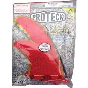 Pro Teck Super Flex Red/Yellow FCS Fin System Includes (1) 7" Fin / (2) 4.5" Fins