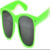 Classic Vintage Sunglasses Bright Green Frame Smoke Lens UV 400 OWL  view 1