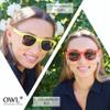 Classic Vintage Sunglasses Bright Green Frame Smoke Lens UV 400 OWL  view 4