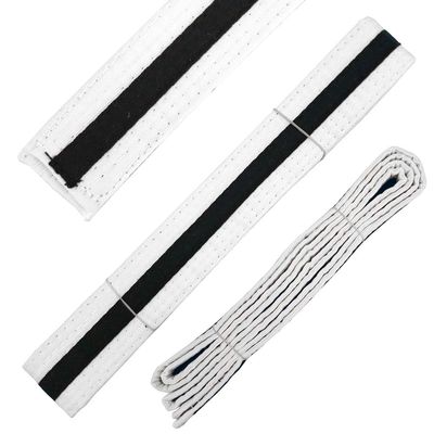 Ace Martial Arts Supply Black Stripe Color Belt (White, 6)