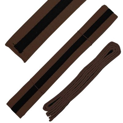 Ace Martial Arts Supply Black Stripe Color Belt (Brown, 7)