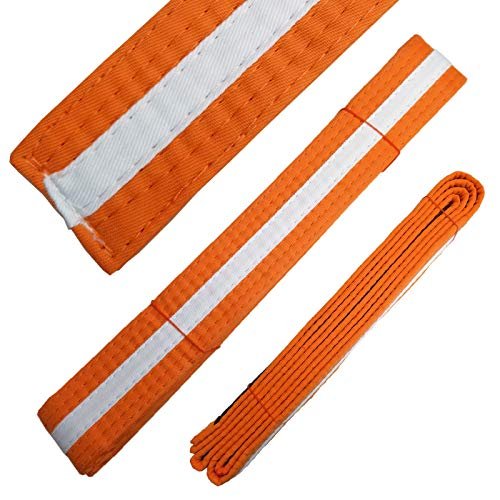 Ace Martial Arts Supply White Stripe Color Belts (Orange, 0)