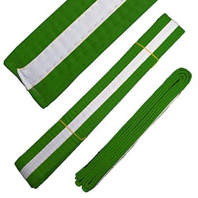 Ace Martial Arts Supply White Stripe Color Belts (Green, 3)