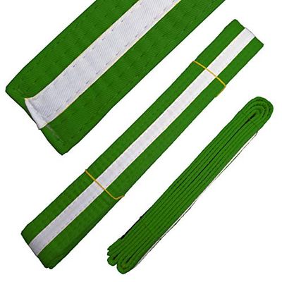 Ace Martial Arts Supply White Stripe Color Belts (Green, 4)