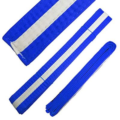 Ace Martial Arts Supply White Stripe Color Belts (Blue, 4)