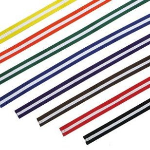Ace Martial Arts Supply White Stripe Color Belts - White - 5