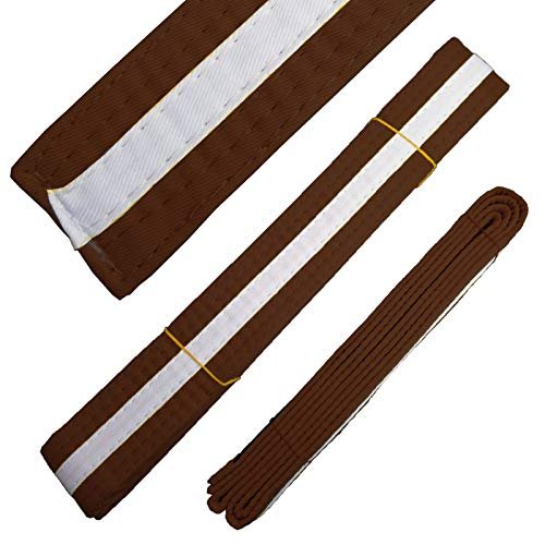 Ace Martial Arts Supply White Stripe Color Belts (Brown, 6)