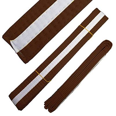 Ace Martial Arts Supply White Stripe Color Belts (Brown, 7)