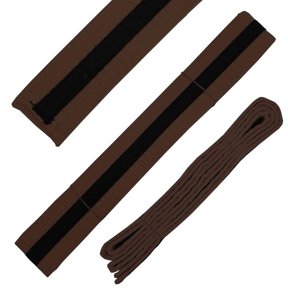 Ace Martial Arts Supply Black Stripe Color Belt (Brown, 1)