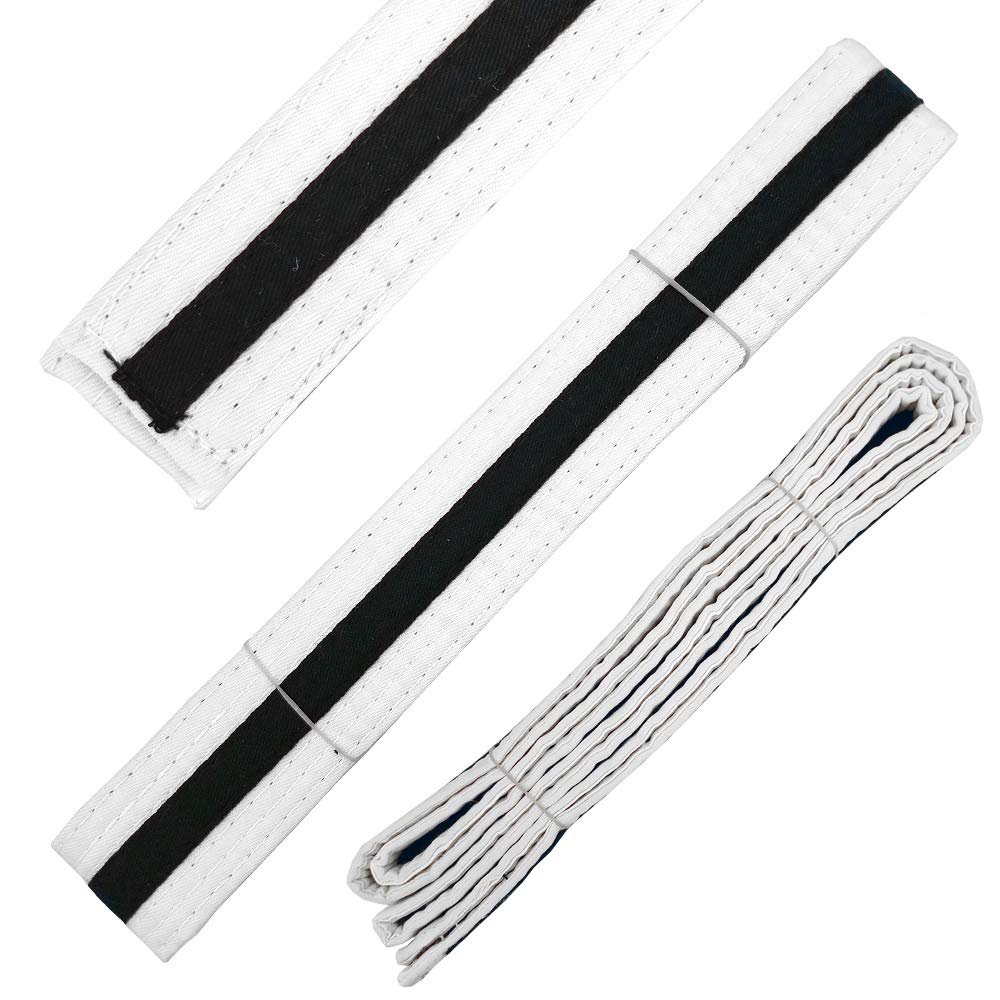 Ace Martial Arts Supply Black Stripe Color Belt (White, 2)