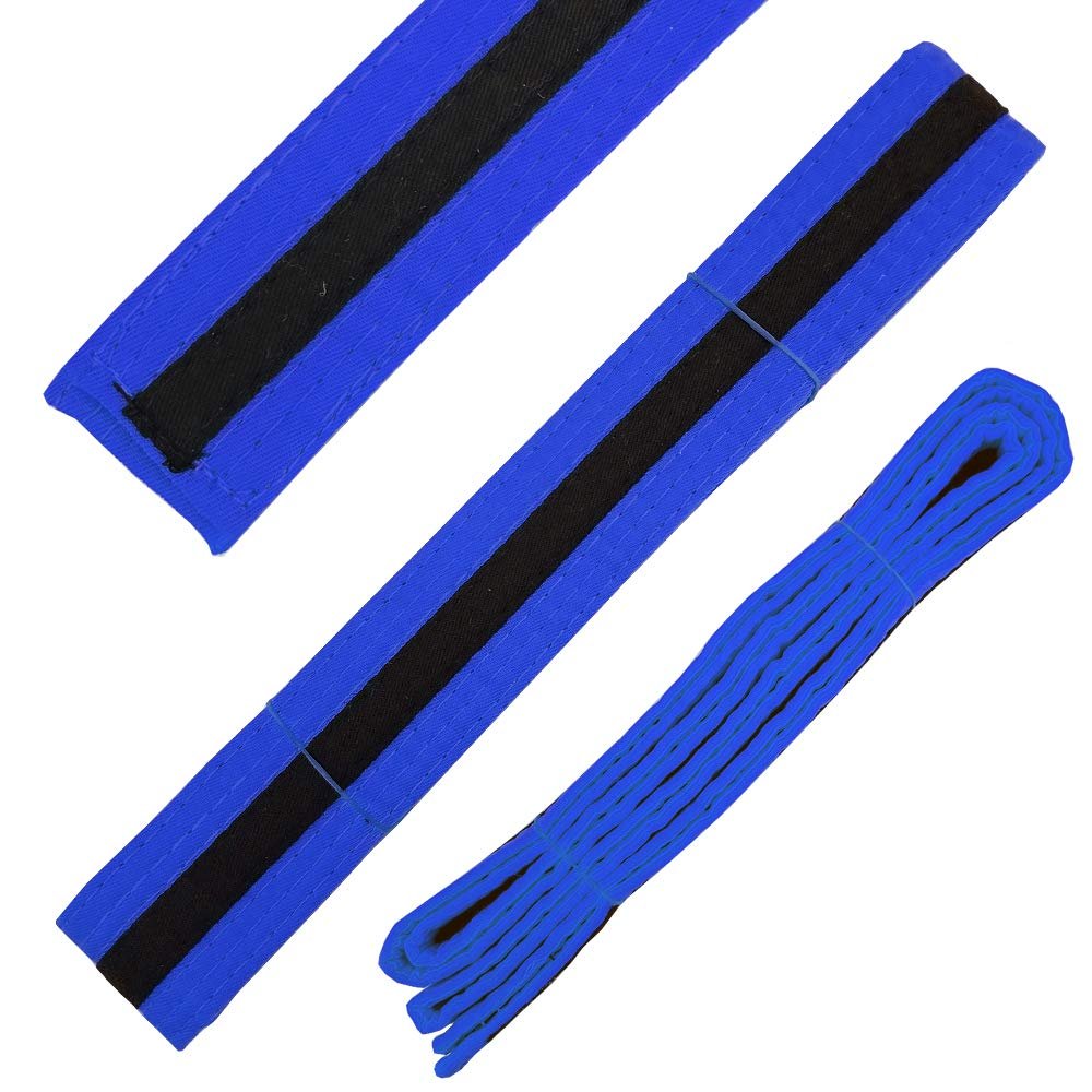 Ace Martial Arts Supply Black Stripe Color Belt (Blue, 3)