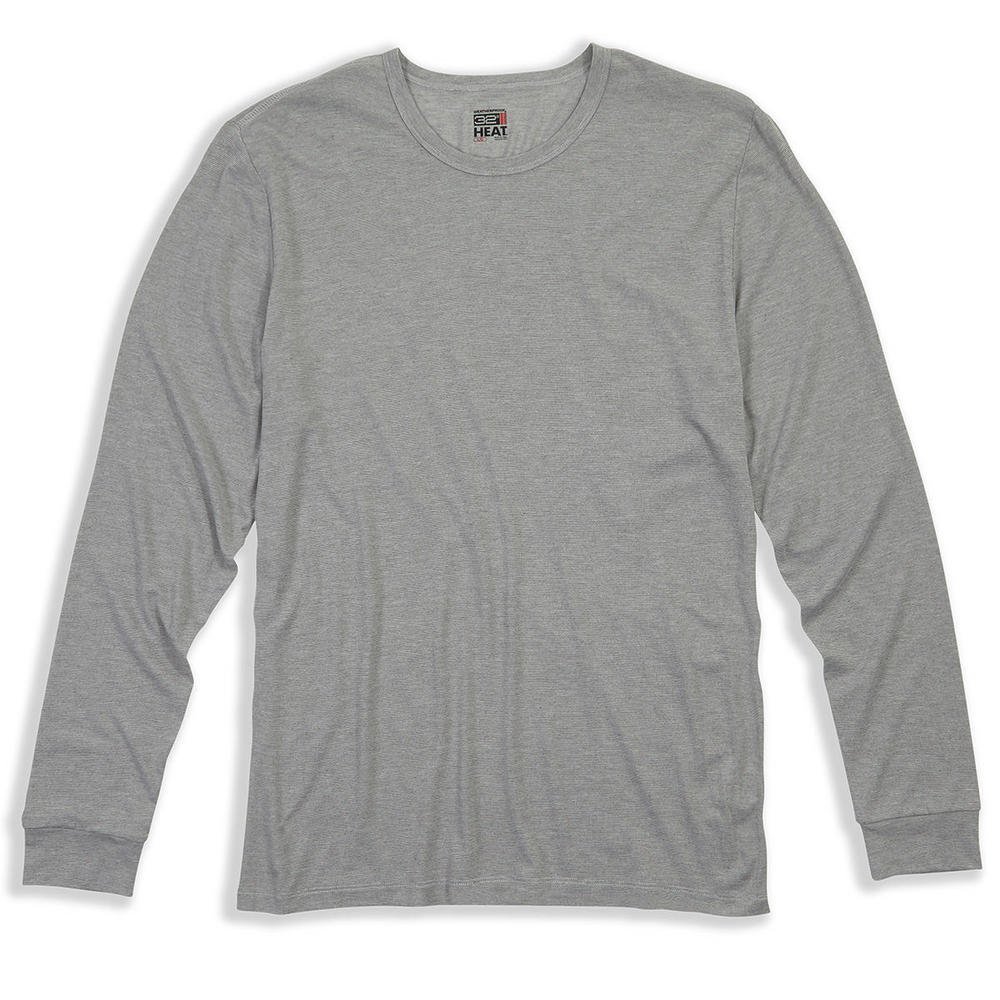 32 DEGREES Heat by Weatherproof Mens Crewneck Long Sleeve Base Layer Gray XXL