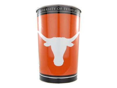 NCAA 9797891 University of Texas Tapered Wastebasket, 15" H