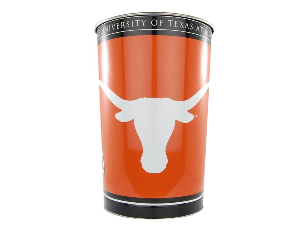 NCAA 9797891 University of Texas Tapered Wastebasket, 15" H