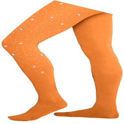 ChloeNoel Figure Skating Tan Footed Tights TF8830 w/Crystals Tan Adult Medium