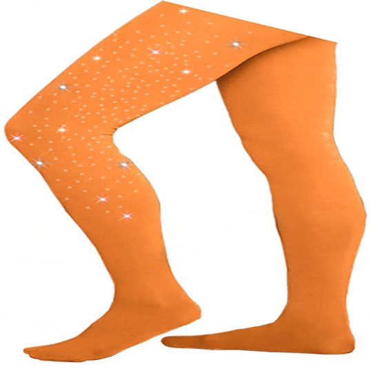 ChloeNoel Figure Skating Tan Footed Tights TF8830 w/Crystals Tan Adult Medium