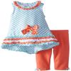Bonnie Jean Girls' Little Stripe Knit Hi-Low Legging Set, Min, 2T view 1