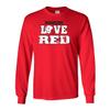 Nebraska Cornhuskers Football Love RED Helmet Long Sleeve Tee Shirt - Red - 4X view 1
