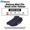 H2Odyssey Fin Sock with Tether - Snorkel Fin Socks Women and Men - Chafe Free (XS) view 4
