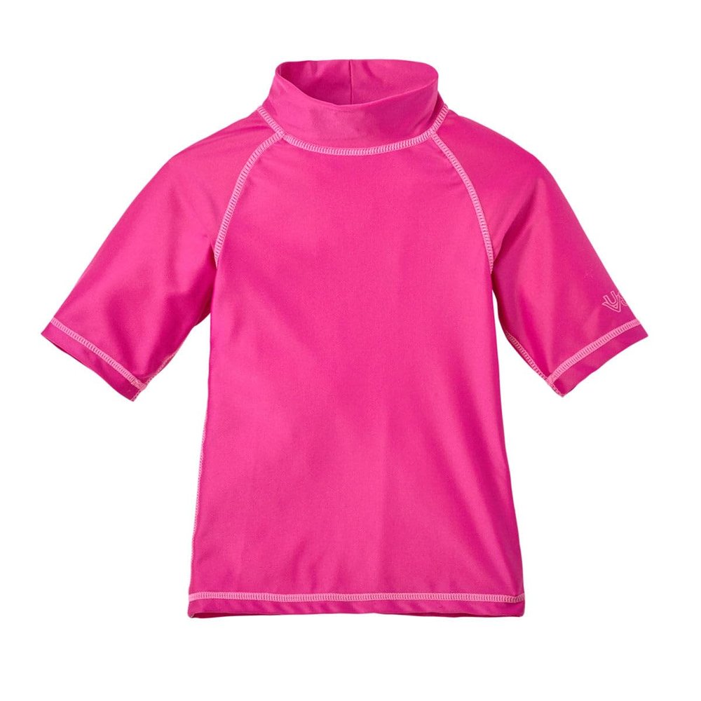 UV SKINZ UPF50+ Girls Short Sleeve Sun & Swim Shirts-Hot Pink-10