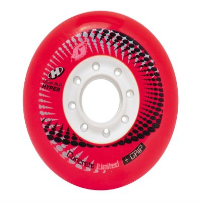 HyperWheels Concrete Roller Skate Wheels, Men, Red, 76