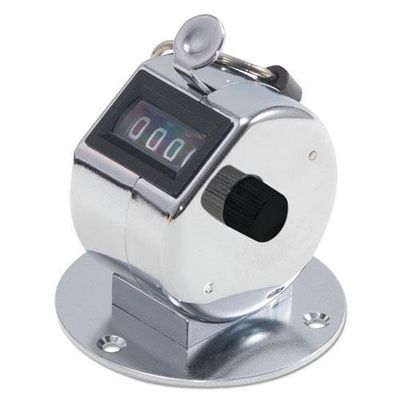 BATES 9841005 Tally II Desk Model Tally Counter, Registers 0-9999, Chrome