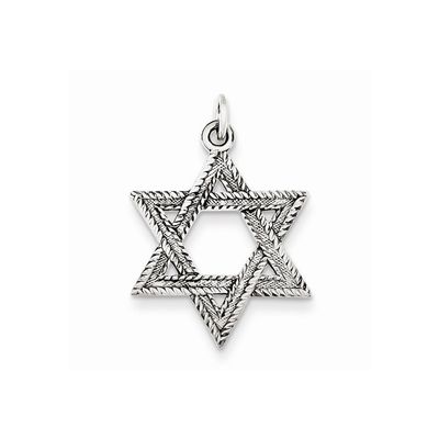 Sterling Silver Antiqued Star of David Pendant