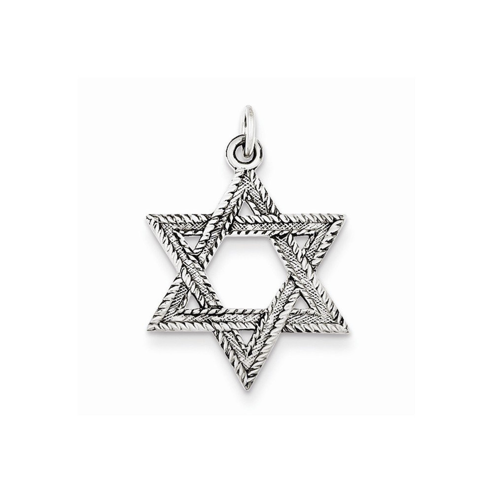 Sterling Silver Antiqued Star of David Pendant