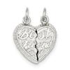 Sterling Silver Best Friend 2-Piece Break Apart Heart Charm view 1