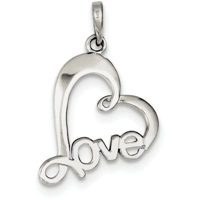 Jewelry Pot Sterling Silver Polished Love Heart Pendant QP2808 Sterling Silver Polished Love Heart Pendant