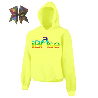 iBase Cheer Combow- Rainbow Print (Neon Yellow, Adult Medium)