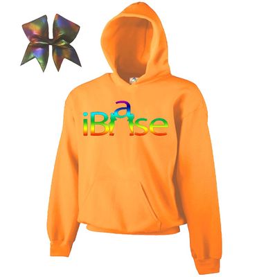 iBase Cheer Combow- Rainbow Print (Neon Orange, Adult Small)