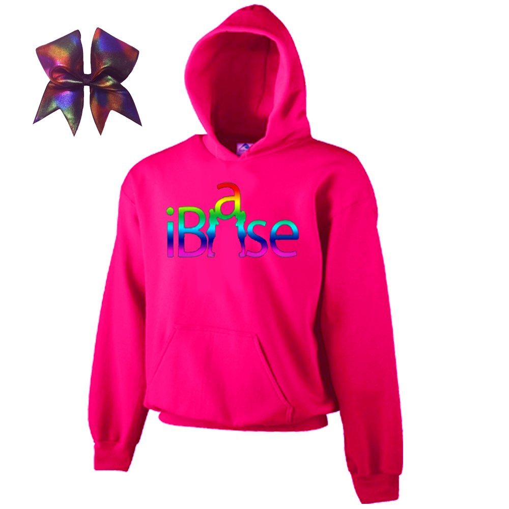 iBase Cheer Combow- Rainbow Print (Hot Pink, Adult Small)