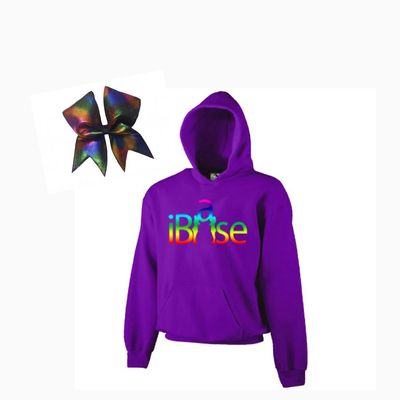 iBase Cheer Combow- Rainbow Print (Purple, Adult Medium)