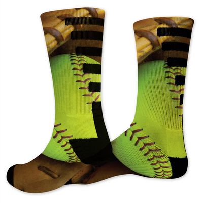 VictoryStore Softball Performance Crew Sock - Design 2