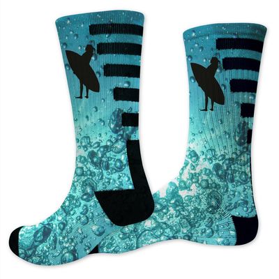 VictoryStore Surfing Performance Crew Sock - Design 2