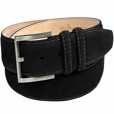 19000 Men's Suede Belt Genuine Leather Casual Dress Belt 1-3/8"(35mm) Wide (Black, 36)