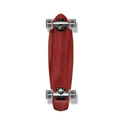 Yocaher Blank Complete Micro Cruiser Longboard Skateboard Cruise Vintage Style 25" x 6.5" - RED