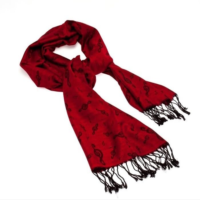 BuyGifts.com Treble Clef Red Pashmina Scarf