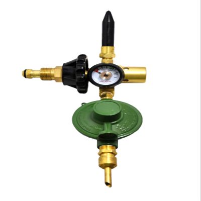 New Balloon Filler Brass Inflator Regulator (E2802HTG-DV) - Hand Tight Connection Pressure Contents Gauge & Rubber Tilt Valve