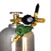 New Balloon Filler Brass Inflator Regulator (E2802HTG-DV) - Hand Tight Connection Pressure Contents Gauge & Rubber Tilt Valve view 3